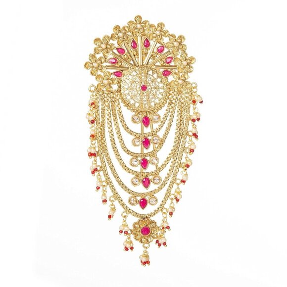 Traditional Indian Hair Pin 6-inch Red Metal for Women Weddings & Celebrations main image 4
